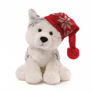 [Hot Item] Husky Realistic Dog Fuzzy Soft Plush Stuffed Animal OEM Sitting Toy