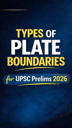 Types of Plate boundaries | UPSC Prelims 2026