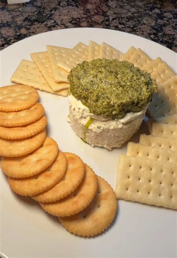 Easy 2-Ingredient Appetizer with Boursin Cheese and Pesto