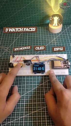 4.3K views · 73 shares | ESP32 Smart Watch | Button Time Set | RTC Based! #ESP32 #SmartWatch #TechWithPi #EngineeringFun #EmbeddedSystems #OLEDDisplay #DIYWatch #ButtonControlled #RTCProject #TechShorts #ElectronicsShorts #ESP32Watch #CustomWatchFaces #MakersGonnaMake #EngineeringFun | Techwithpi | Facebook