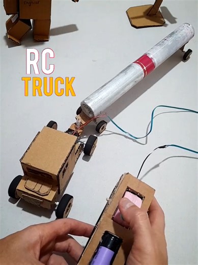 DIY RC Truck from Cardboard and DC Motor
