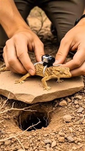 Camera Mounted on a Gecko 🦎 | Real Underground POV#mountedcamera #wildlife
