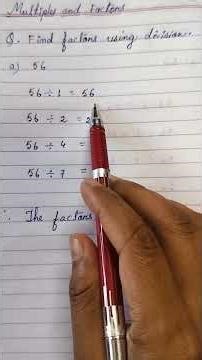 #maths #multiples and factors #find factors using division