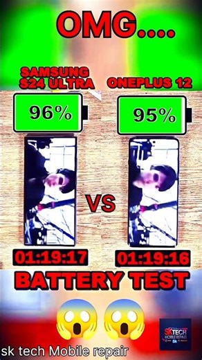 "Samsung S24 Ultra vs OnePlus 12 Battery Test ⚡😱 Real Performance Shock!"