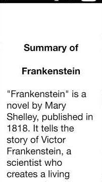 Frankenstein Summary