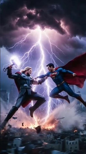 thor vs Superman fight for saving earth MCU vs DC most two pawer full super heroes fight scene