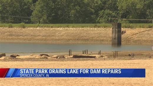 Lincoln State Park lake drained due to dam repairs