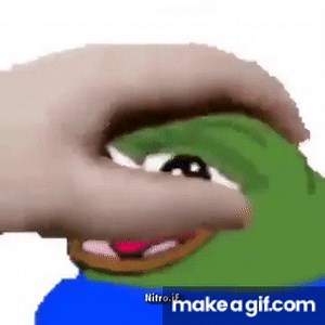 Pepe being petted on Make a GIF
