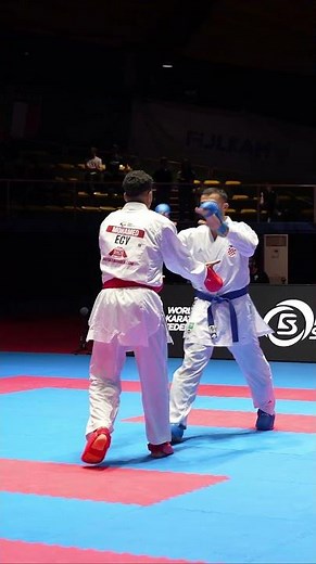 Andjelo Kvesic 🇭🇷 and Elhassan Mohamed 🇪🇬 delivered a fast-paced and strategic Male Kumite +84kg
