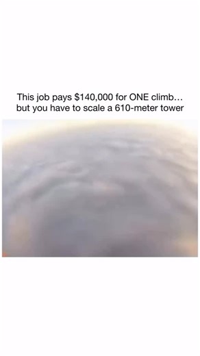 One & Done Electric INC on Instagram: "⚡ $140,000 for ONE climb… would you do it? 😳🔥 610 meters straight into the sky — no elevator, no shortcuts, just pure grit, wind in your face, and a ladder that feels like it never ends. These tower climbers risk EVERYTHING for a job most people wouldn’t even look at. One wrong move? Game over. But the paycheck? Unreal. 💰⚠️ And after all that… Let’s hope he didn’t forget the light bulb. 😂💡 So be honest… Are you taking the $140K and making that climb —