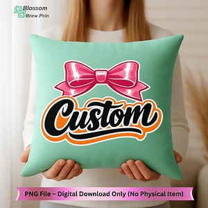 Custom Bow Script PNG Pink Ribbon Sticker Clipart for Labels Sublimation & Decals Buy 1 File Get 4 Files Free. - Etsy Canada