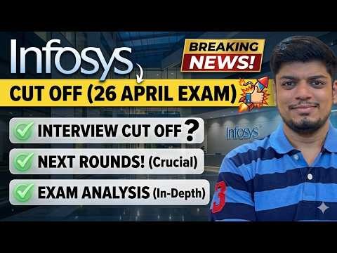 🤔Infosys Cut-Off (26 April Today's Exam) | Infosys Cut Off 2026, 2025 | Infosys SP DSE Next Rounds