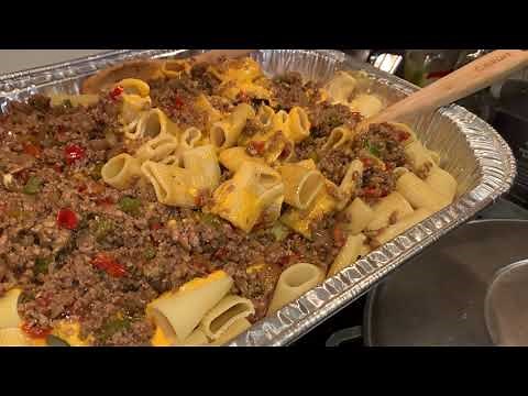 Haitian macaroni au gratin and yellow rice (Juju)