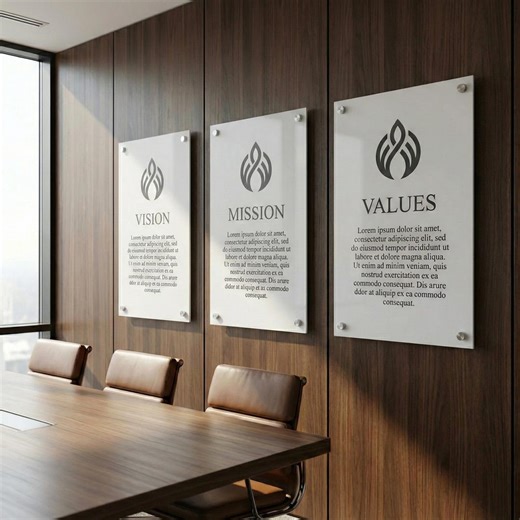 Professional Corporate Branding Signage, Branded Team Culture Sign, Custom Acrylic Office Plaque, Company Logo - Etsy