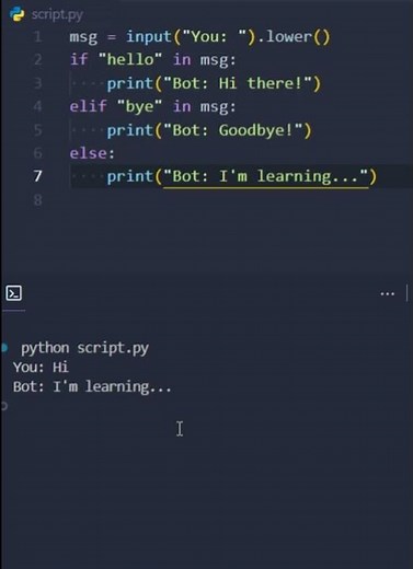 Python Simple Chatbot in 60 Seconds | AI Beginner Project