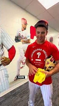 Meeting ‪@phillies‬ players and giving them Glove Wrap, my invention to break in baseball gloves. ⚾️