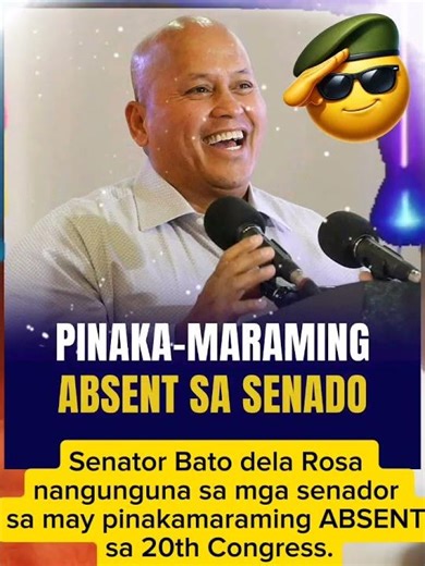 Senator Bato dela Rosa nangunguna sa mga senador sa may pinakamaraming Absent sa 20th Congress#news