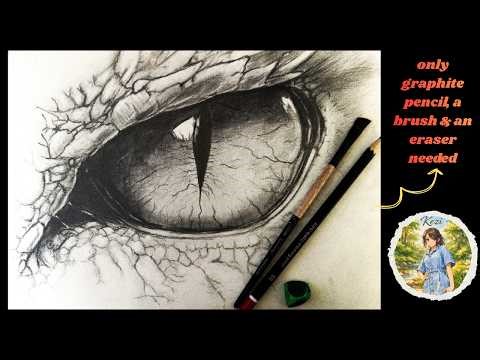 Simple Realistic Dragon Eye portrait | Step-by-Step Detailed Tutorial