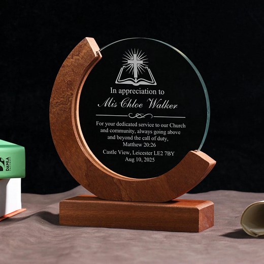 Christian Crystal Trophy, Personalized Religious Award, Custom Engraved Cross Gift, Pastor Appreciation Gift, Church Recognition Plaque - Etsy