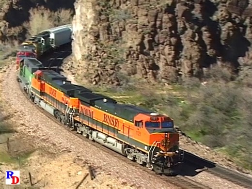 202K views · 5.9K reactions | A serious variety of power in the early BNSF era rolls through Crozier Canyon on the Seligman Subdivision. From the WB Video Productions show "BNSF A Time of Change, Part 2" https://rfd.video/BNSFChange2 | Railfan Depot | Facebook