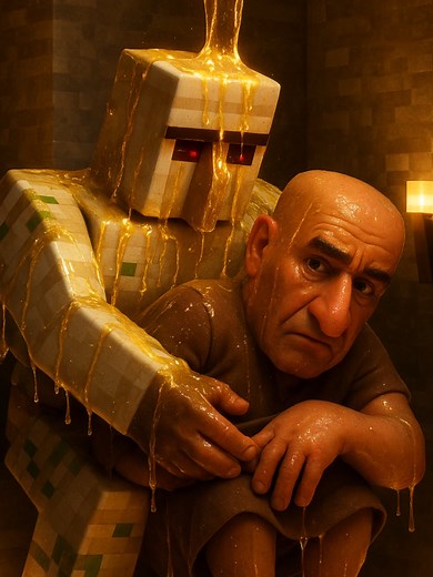 Golem Protecting Minecraft: Cloth Simulation in Blender