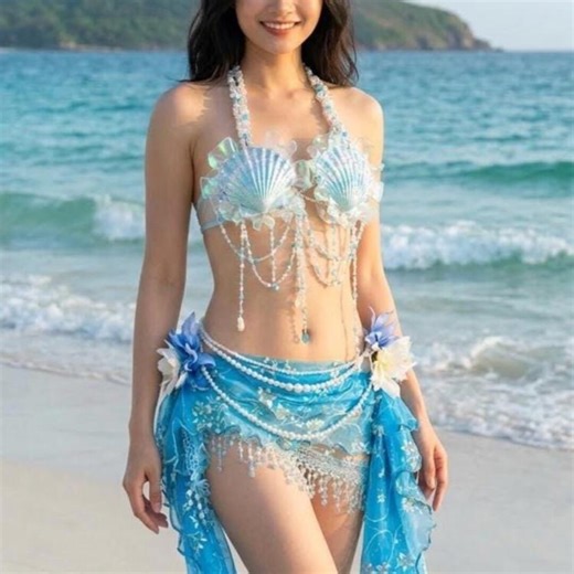 Mermaid Costume Set, Shell Bra & Skirt, Ocean Fairy Outfit, Beach Festival Rave Wear, Halloween Mermaid Costume - Etsy Australia