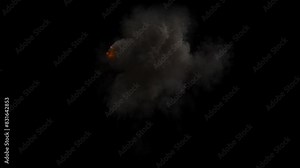 Large explosion with shafts of fire and smoke, three different speeds included, 4K Stock Video