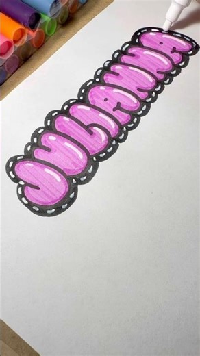 How to draw Julianna in bubble letters #shorts #art #drawing #fyp