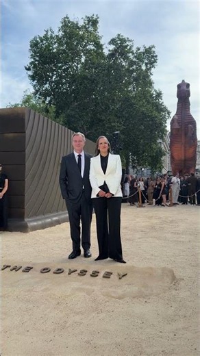 Welcoming Christopher Nolan, the director of #TheOdysseyMovie, alongside producer Emma Thomas.