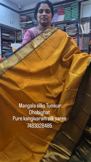Shashidhar T R on Instagram: "Pure kangivaram silk saree Mangala silk Tumkur DM or call 7483028485"