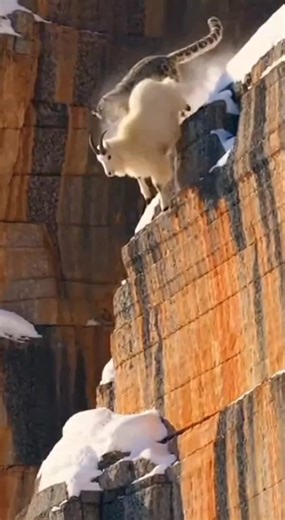 Snow Leopard vs. Mountain Goat: Cliffside Chase