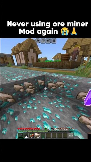 i Never 😭🙏using ore miner Mod again || #minecraft #gaming