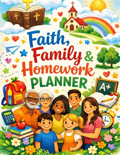 13-Page Faith-Family-Homework Planner-Bundle (Elementary)