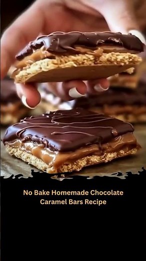 No Bake Homemade Chocolate Caramel Bars