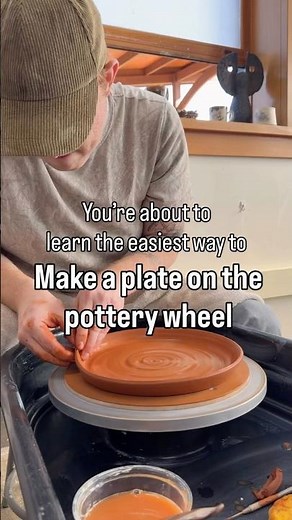 The easiest way to throw a plate on the pottery wheel #artteacher #pottery #ceramics #potterywheel