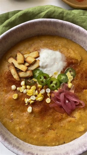 Annie Kimmelman on Instagram: "Mexican Corn Chowder 🤤 this is served on the @panerabread menu here’s my plant based twist! Find the recipe up on the blog: https://theplantcollective.co/mexican-corn-chowder"
