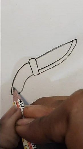 Easy Knife Drawing ✏️ | Simple Weapon Sketch Tutorial #shorts