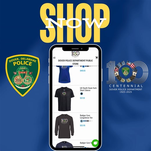 4.1K views | Shop now!!! Get your hands on the official Dover PD 100th Anniversary apparel! From hoodies to hats, it's the perfect gift for any occasion. To purchase your gear, visit https://teamlocker.squadlocker.com/#/lockers/dover-police-department-public-store or click the link in our bio! | Dover Police Department-Delaware | Facebook