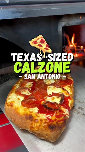 Giant Calzone at Lou’s Woodfired Pizza in San Antonio