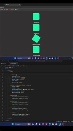 Transform effect Css #coding #css #html5 #frontendcourse #javascriptcoding