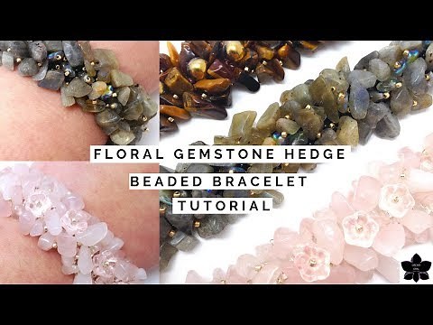 DIY Floral Gemstone Chip Hedge Beaded Bracelet Tutorial