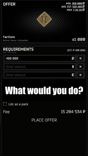 How To Become A TarCoin Billionaire In Tarkov #eft #tarkov #escapefromtarkov #scavlife