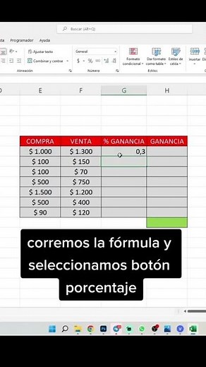 Calculate profit percentage and total earnings in #Excel #ExcelFacil #LearnOnLine #MrDolC #Earn