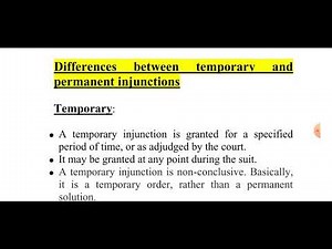 Differences between Temporary and Permanent injunctions