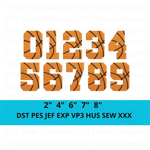 Basketball Numbers Embroidery Design Bundle Sports Number Machine Embroidery Files Basketball Font Numbers for Jersey Shirts Kids Sports - Etsy