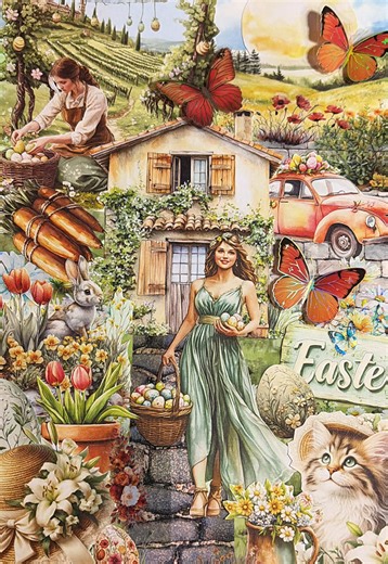 Easter in Italy 🥰🌼💚🌼 Journal with me turorial using the @paperwork.prints “Happy Easter” cut & collage book! Also wanted to say Happy Mothers Day to all the amazing Mums out there! I wish you a truly wondeful day 🫶🏻🥰💚🌼 And to those who are in heaven - Happy heavenly Mothers Day 🕊️ 🥹🫶🏻🌼 I know I am thinking of my beautiful Grandmas in heaven today 🌼 🕊️🌼 If today is a difficult day for any of you, I am sending you so much love 🫶🏻 Hope you enjoy the video and if you want to see a
