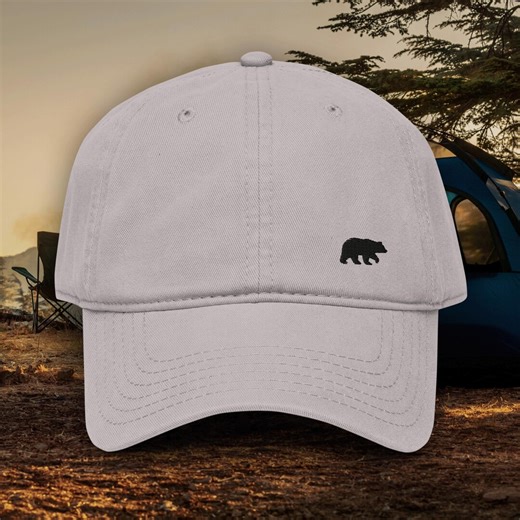 Little Black Bear Garment-washed Cap, Unstructured Cotton Dad Hat Style - Etsy