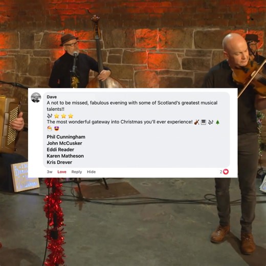 Dave’s review is in: “Basically the golden ticket into Christmas.” If Scotland’s musical legends are playing, Dave’s already there with bells on. Literally. 🎄🔔😆 Limited tickets available: https://philcunningham.com/live-shows/ | Phil Cunningham's Christmas Songbook