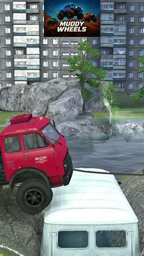 BRUTAL ROAD CHALLENGE! Container Truck Pushes Forward 🚛🔥 #mudrunner #beamngdrive #fyp #gaming
