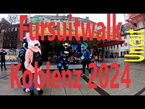 The first fursuitwalk in 2024 in Koblenz, Uncut